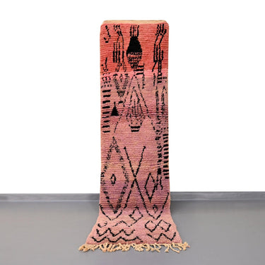 Authentic Vintage Runner Moroccan Rug 2.2 x 8.4 feet / 67 x 256 cm